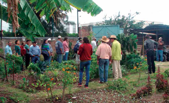 Encuentro campesino en una finca agroecológica del Área Metropolitana de Guadalajara, para conocer las prácticas de la agricultura familiar y los beneficios de la agroforestería. Julián Oceguera Avelar