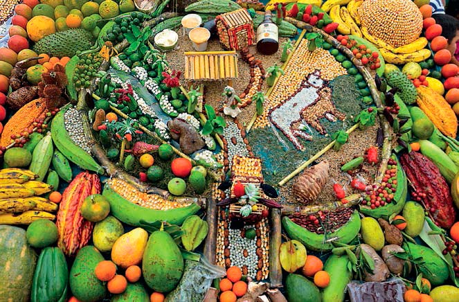 Maqueta del Centro Agroecológico La Cosmopolitana, como símbolo de abundancia y de soberanía alimentaria de las Aulas Vivas Panamazónicas. Autor